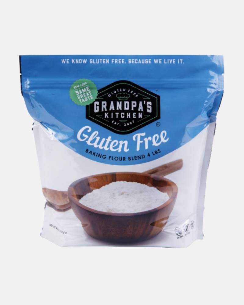 A bag of Grandpa's Kitchen gluten-free Baking Flour Blend
